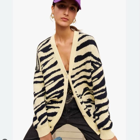 MYZEBRA PRINTED OVERSIZED CARDIGAN - Picture 1 of 6